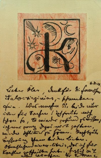 Exlibris Bernhard Koehler alkotó: Franz Marc