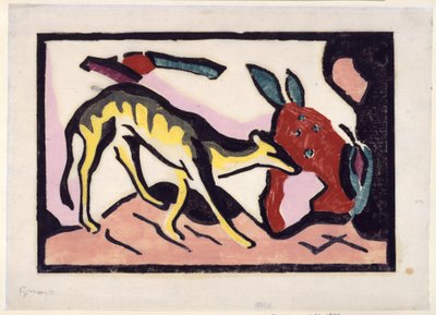 Fabeltier (Beilage zur Luxusausgabe des Almanachs Der Blaue Reiter) alkotó: Franz Marc