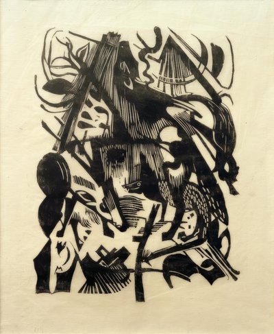 Farkasok születése alkotó: Franz Marc