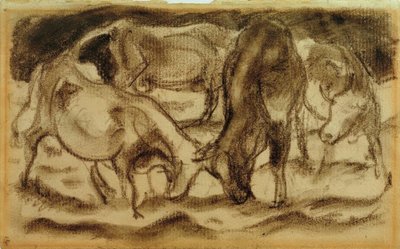 Küzdő tehenek alkotó: Franz Marc
