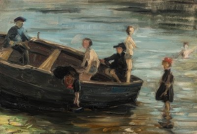 Gyerekek a csónakban. 1903 alkotó: Franz Marc