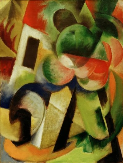 Kis kompozíció II (ház fákkal) alkotó: Franz Marc