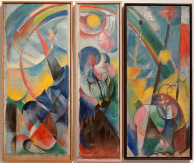 Táj szivárvánnyal / Táj szivárványral (mitikus állat) alkotó: Franz Marc