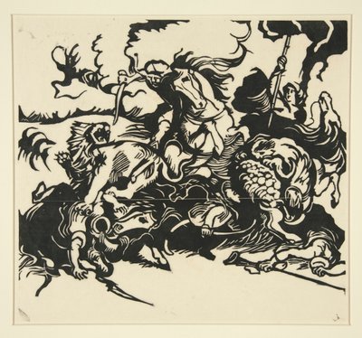 Oroszlánvadászat alkotó: Franz Marc