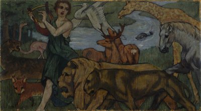 Orpheusz az állatok között, gobelin-vázlat alkotó: Franz Marc