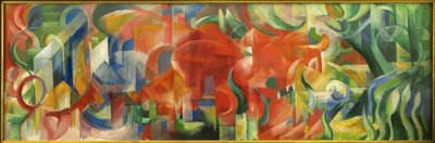 Spielende Formen (festmény vászonra) alkotó: Franz Marc