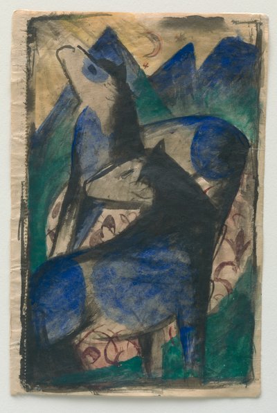 Két kék ló. alkotó: Franz Marc