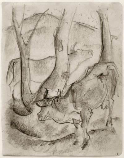 Két tehén a fák alatt alkotó: Franz Marc