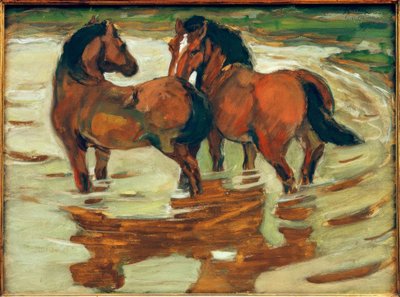 Két ló a vízben alkotó: Franz Marc