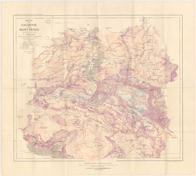 A Gavarnie-hegység és a Mont Perdu 1914-ben megjelent térképe alkotó: Franz Schrader
