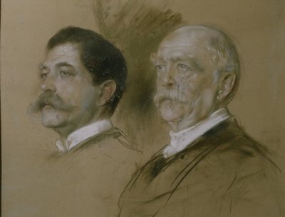 Otto von Bismarck és fia, Herbert, a külügyminisztérium államtitkára 1860-90 között, 1892 (szén papíron) alkotó: Franz Seraph von Lenbach