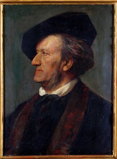 "Richard Wagner zeneszerző portréja" (Richard Wagner (1813-1883) zeneszerző portréja) Franz von Lenbach (1836-1904) festménye - 1871 - Olaj, fa - Richard Wagner Múzeum, Bayreuth alkotó: Franz Seraph von Lenbach