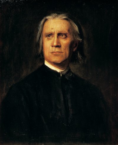 Liszt Ferenc magyar zeneszerző és zongoraművész portréja (Doborjan alkotó: Franz Seraph von Lenbach
