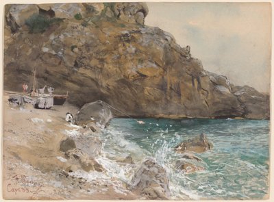 A Marina Piccola strandja, Capri alkotó: Franz Skarbina