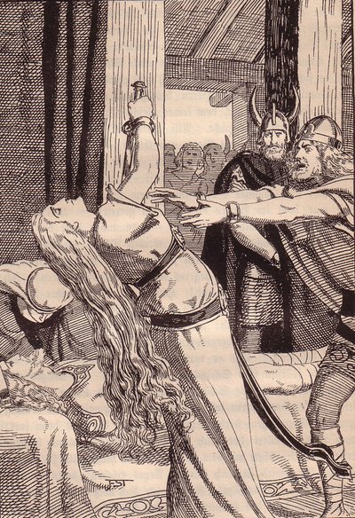 Illusztráció az Edda: Germán istenek és hősök című könyvéhez, Hans von Wolzogen alkotó: Franz Stassen