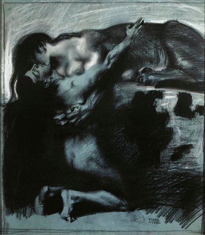 Egy szfinx csókja, 1890 és 1914 között. alkotó: Franz Stuck Ritter von