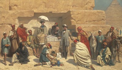 Ebéd a piramisok lábánál, Gizeh alkotó: Franz Vinck