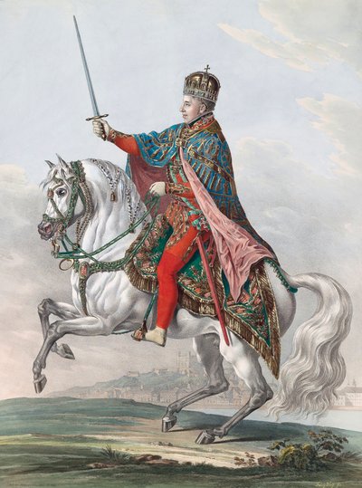 I. Ferdinánd osztrák császár lóháton alkotó: Franz Wolf