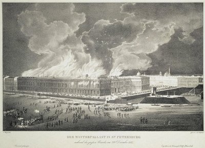 Tűz a Téli Palotában 1837. december 29-én, 1838 körül alkotó: Franz Wolf