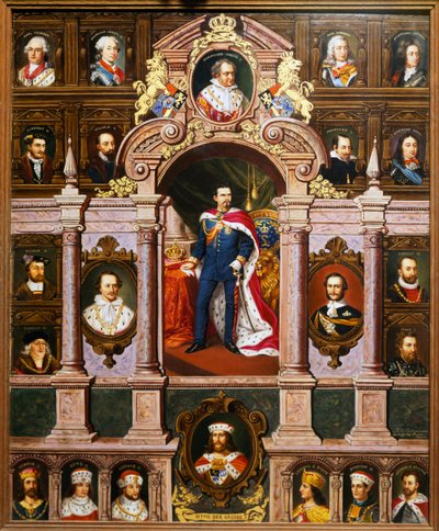 Pannó a Wittelsbach család bajor királyainak portréival, Franz Xaver Thallmaier alkotó: Franz Xaver Thallmaier