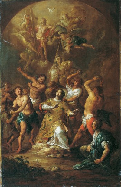Szent István megkövezése alkotó: Franz Xaver Wagenschon