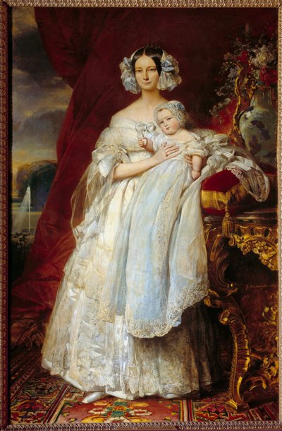 Helene Louise of Mecklembourg Schwerin, Orléans-i hercegnő (1814-1858) és Párizs grófja (1838-1894) portréja Xaver Winterhalter (1806-1873) festménye 1839 V. 2,15x1,4 m alkotó: Franz Xaver Winterhalter