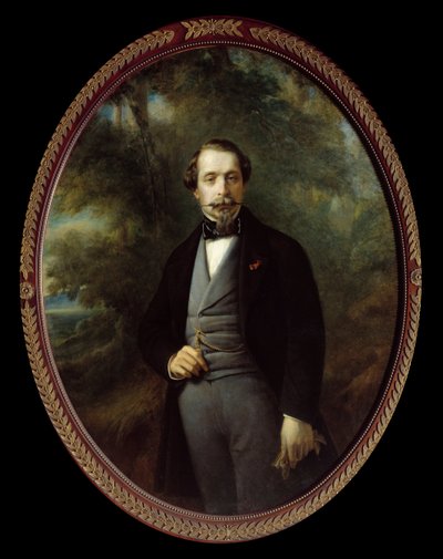 Portré III. Napóleon lábán (1808-1873). Francois Xavier (Franz Xaver) Winterhalter (1806-1873) festménye, olaj, vászon 110x140 cm, Ec. Összes. alkotó: Franz Xaver Winterhalter