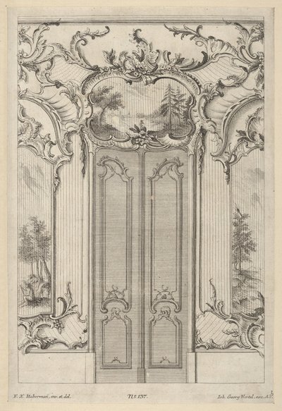 Falemelés kettős ajtóval, "Wandfüllungen", kb. 1748-70. alkotó: Franz Xavier Habermann