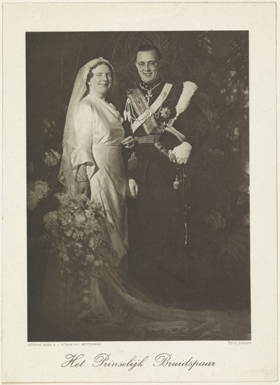 Juliana, Hollandia királynője és Bernhard van Lippe-Biesterfeld portréja alkotó: Franz Ziegler