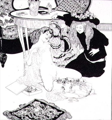 Leszbikus jelenet, 17. lemez a „La Grenouillere”-ből alkotó: Franz von  Bayros