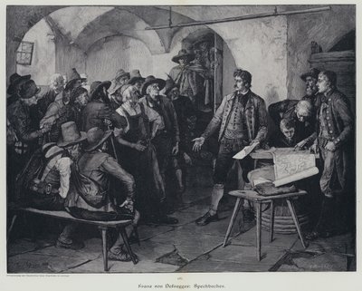 Josef Speckbacher, a tiroli I. Napóleon uralma elleni lázadásának vezetője (metszet) alkotó: Franz von (after) Defregger