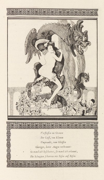 Illusztráció: Pao, Otto Julius Bierbaum: A gyönyörű lány, 1909-1910. alkotó: Franz von Bayros