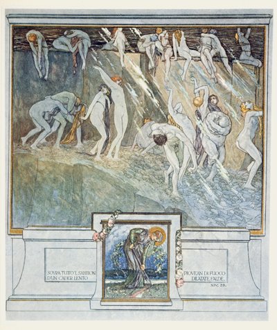 Illusztráció Dante „Isteni színjátékából”, Inferno, XIV. ének. 1921. 28. (wc papíron) alkotó: Franz von Bayros