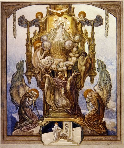 Illusztráció Dantès Isteni komédiájából, Paradicsom, VIII. ének, 1921 (wc, papír) alkotó: Franz von Bayros