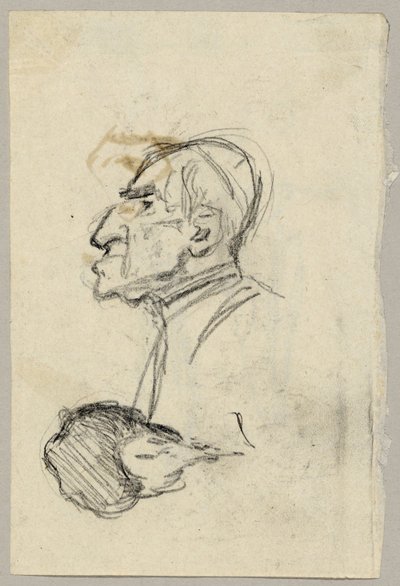 Egy bíboros portrétanulmánya, verso: öszvér hátulról nézve (?) alkotó: Franz von Lenbach