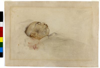 I. Ferenc József császár a halálos ágyán alkotó: Franz von Matsch
