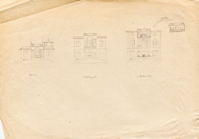 Tervezési vázlatok Matcha Atelier Villa - kerti homlokzathoz alkotó: Franz von Matsch