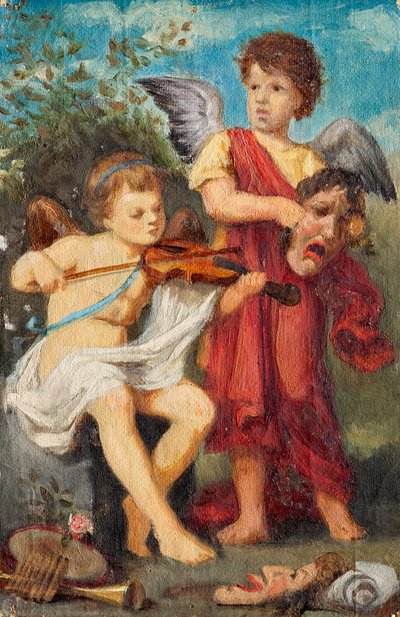Zenész putti maszkokkal alkotó: Franz von Matsch