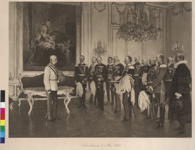 A német szövetségi herceg látogatása 1908. május 8-án a schönbrunni kastélyban alkotó: Franz von Matsch