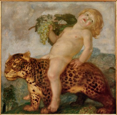 Bacchus fiú párducon alkotó: Franz von Stuck