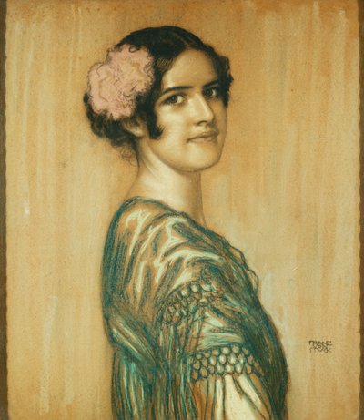 Mária, a művész lányának portréja spanyol hölgyként, alkotó: Franz von Stuck