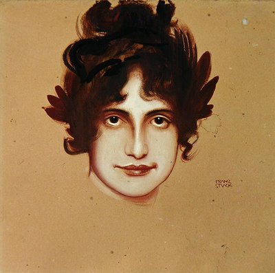 Női portré, 1896 körül (olaj, papír) alkotó: Franz von Stuck