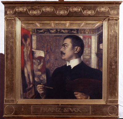 Önarckép a festőállványnál alkotó: Franz von Stuck