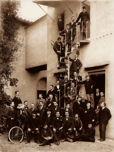 Az Alinari Brothers fényképészeti intézmény alkalmazottainak portréja, Firenze, 1899 (üvegtábla) alkotó: Fratelli Alinari Fratelli Alinari