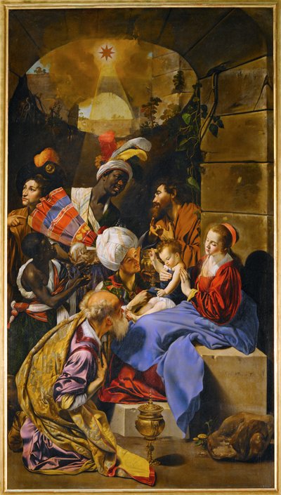 A bölcsek imádása ... (festmény vászonra) alkotó: Fray Juan Batista Maino or Mayno