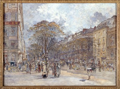 Francia: Boulevard des Italiens, reggeli kilátás alkotó: Frederic Anatole Houbron