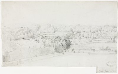 Kilátás a Villa Borghese-re és az Orangerie-re a Villa Mediciből alkotó: Frederic Bourgeois de Mercey