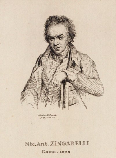 Nicola Antonio Zingarelli zeneszerző portréja 1752-1837. alkotó: Frederic Desire Hillemacher