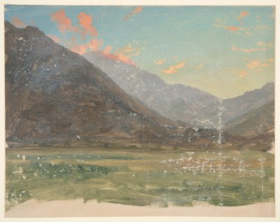 Mély völgy, naplementét világító felhőkkel alkotó: Frederic Edwin Church
