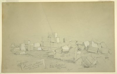 Rajz, Abels sírja a Suk Wadi feletti hegyen, 1868. május 4. alkotó: Frederic Edwin Church